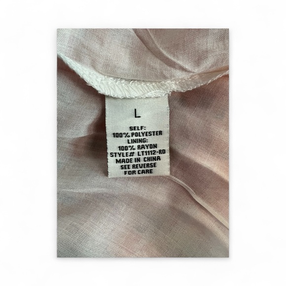 🆕 🌸💛 NWT AURA Pink & Yellow Floral Ruffle Long Sleeve Blouse | Sz L - Picture 7 of 8